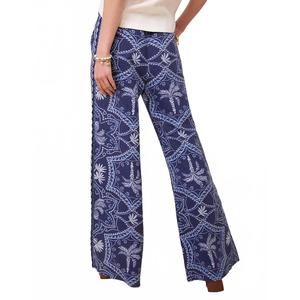 NEW SPARTINA 449 resort palazzo pant in ogeechee palm medallion